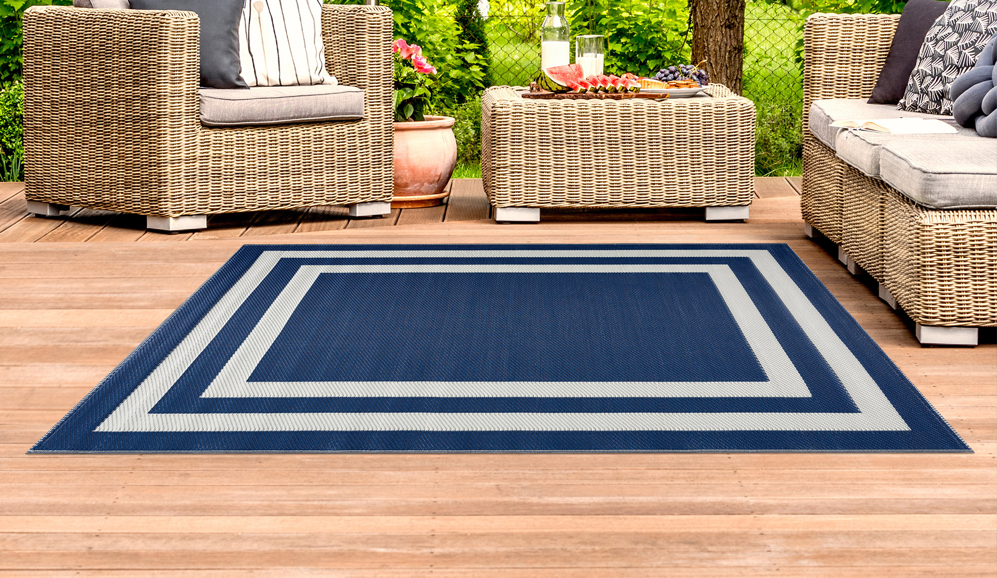Navy outdoor rug discount